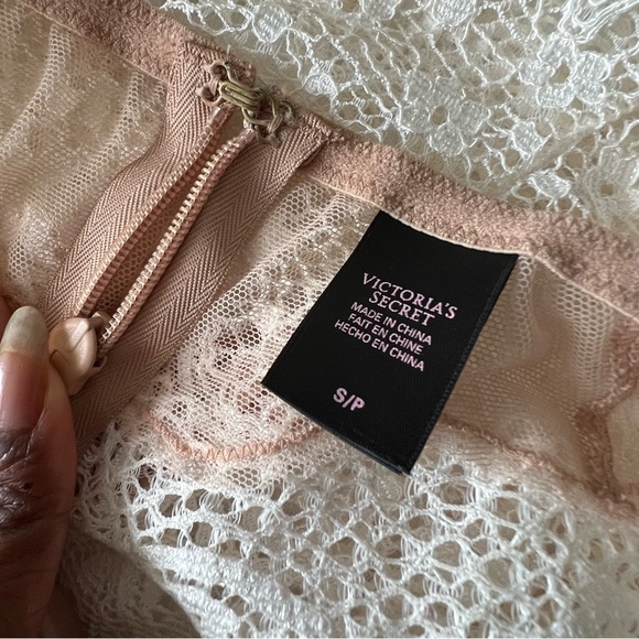 Sheer Nude White Lace Bustier Bra and Short Set - Picture 4 of 8